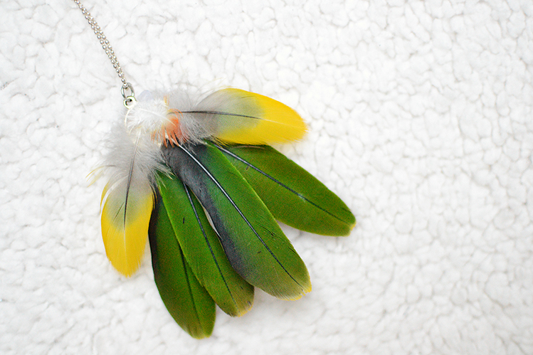 Afbeelding mango veren ketting