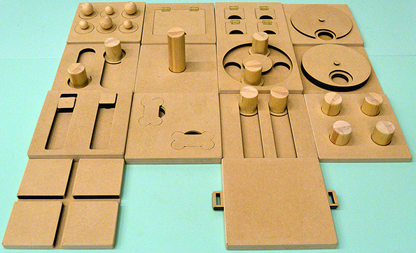 Afbeelding honden puzzles gemaakt met laser cutter