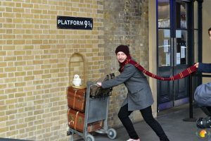 Afbeelding Harry Potter Platform 9 3/4 @ King's Cross station Londen