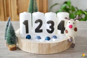 DIY Adventskaarsen maken close-up