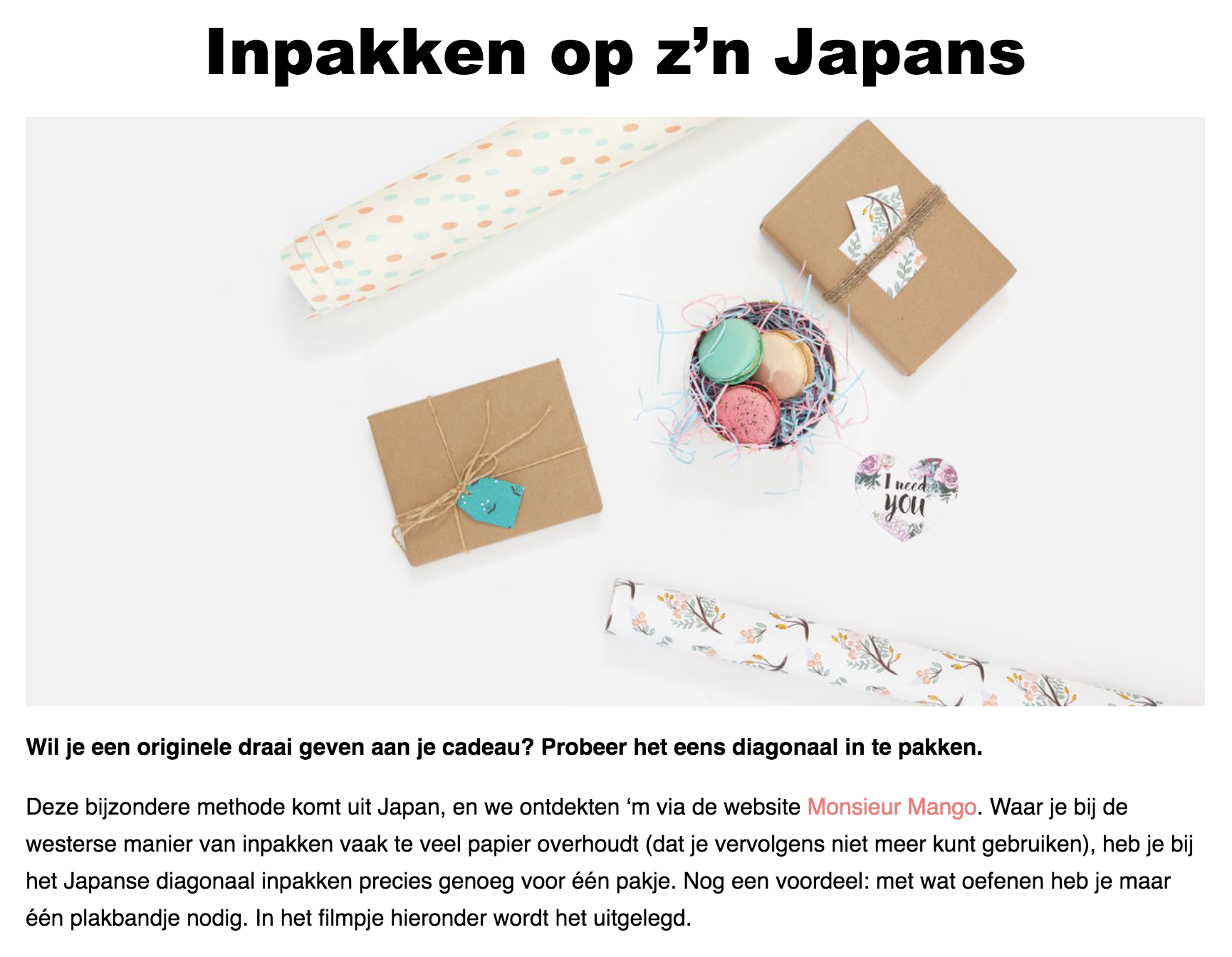 Mijn Japans inpakken artikel op Flow Magazine