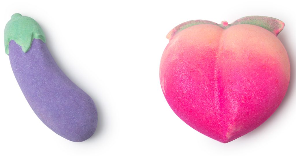 Lush Valentijnscollectie 2019 Bath bombs Aubergine en Peachy